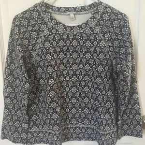 Navy and White Small J. Crew Patterned Sweatshirt